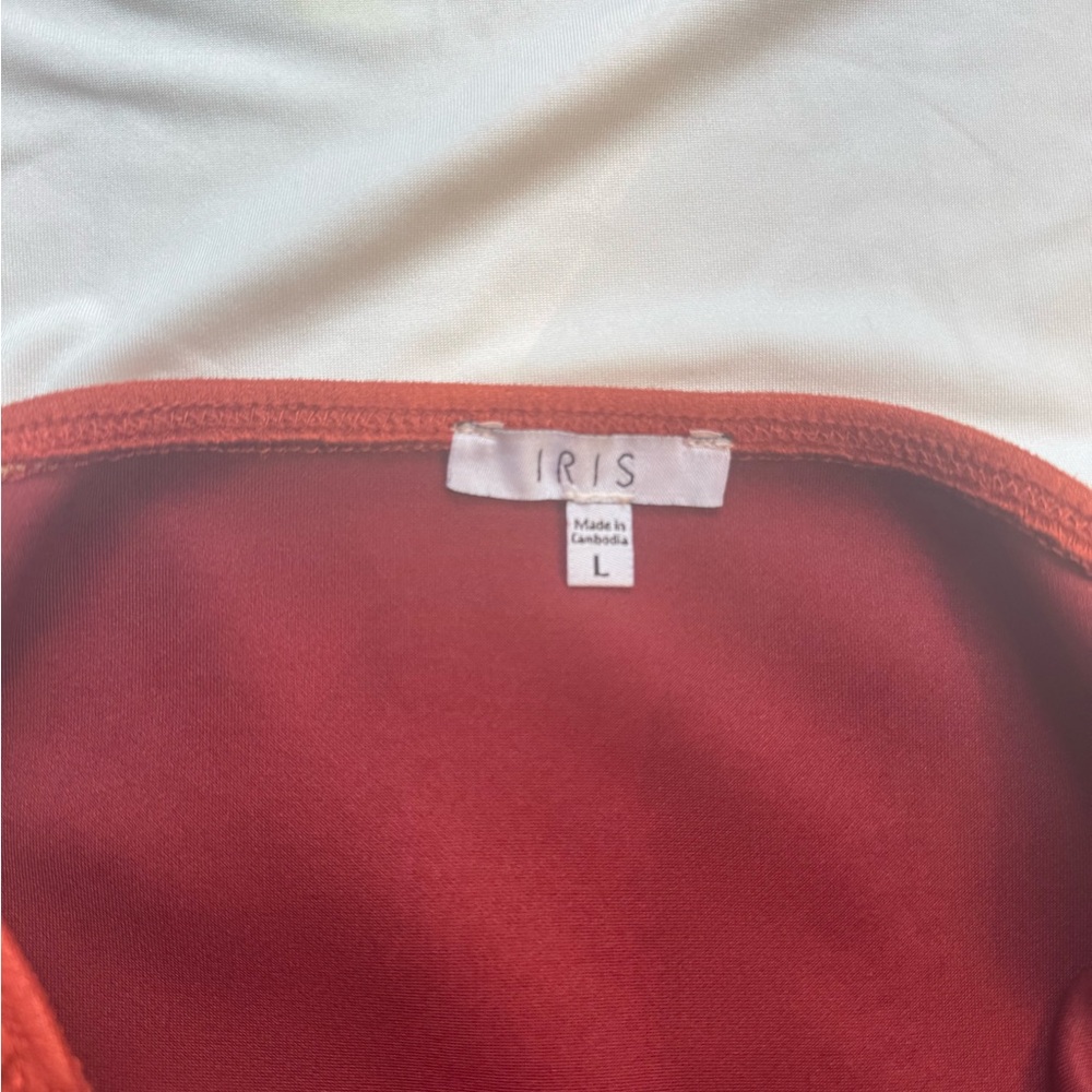 iris Rust-Orange Button-Front Mini Dress - Picture 6 of 6